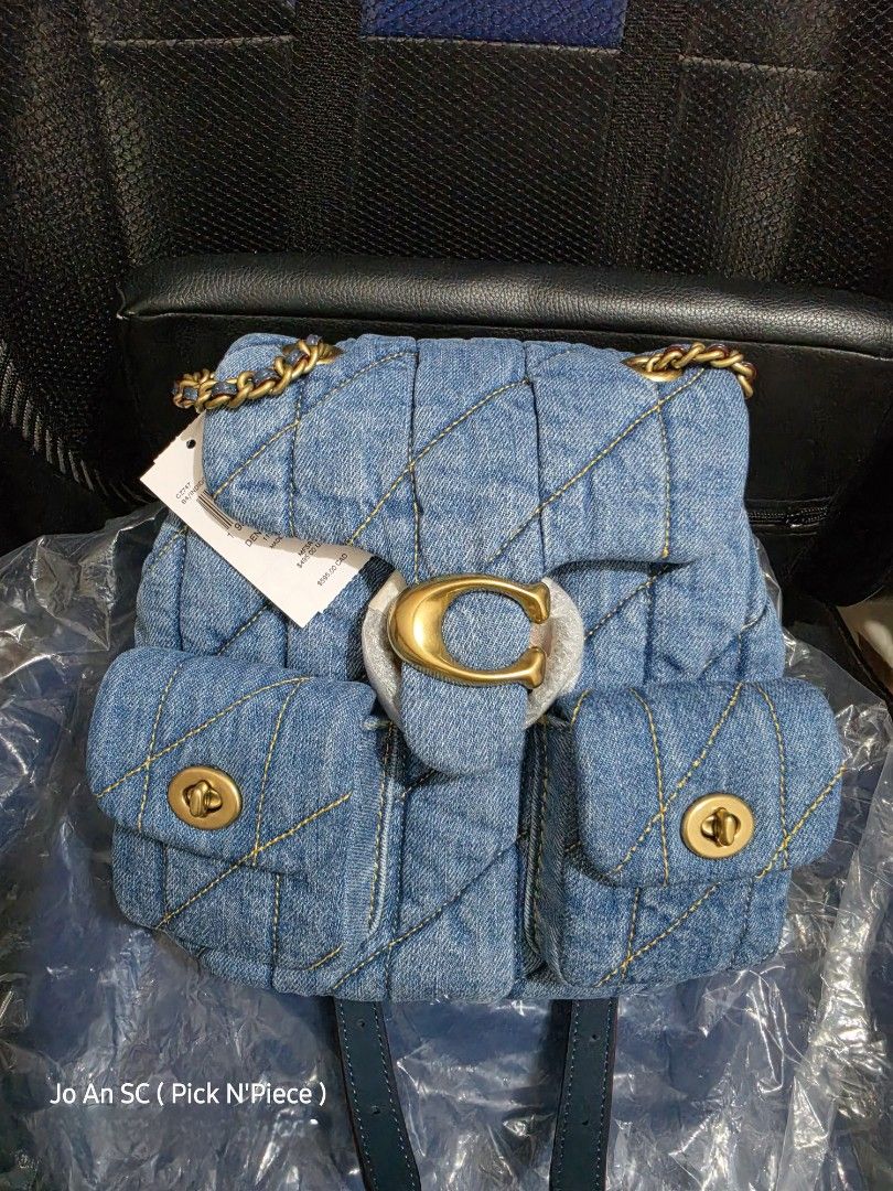 COACH DENIM-QUILTED-TABBY (Category: Backpacks) located in Quezon City. Submitted by joansc (Listing ID 1464748137, Image 1). Description: SOURCED: CANADA 100% ORIGINAL ONLY W/TAG, POLYPLASTIC, CARE CARD, DUST BAG.