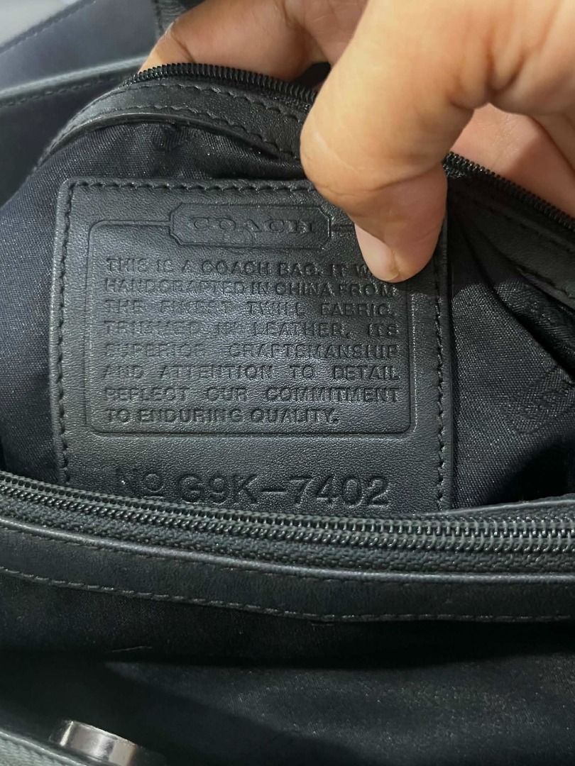 Coach New York Tote Bag (Category: Tote Bags) located in Imus. Submitted by muega052638810 (Listing ID 1464626314, Image 3). Description: - Classic Coach tote bag - Durable nylon fabric with genuine leather trim - Interior pockets for easy organization - Elegant silver hardware details - Ideal for everyday use - Model number: G9K-7402.