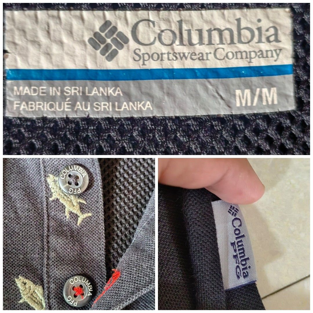 COLUMBIA PFG (Category: Activewear) located in Barotac Nuevo. Submitted by yorcollections (Listing ID 1464676023, Image 3). Description: COLUMBIA PFG Mens Performance Fishing Gear Global Tossed Embroidery Polo Shirt Size M on tag Actual dimensions Length 24 front, 26 back Width 21 *issue may konting bleach stain na dot da left arm please refer pics 500php + sf.