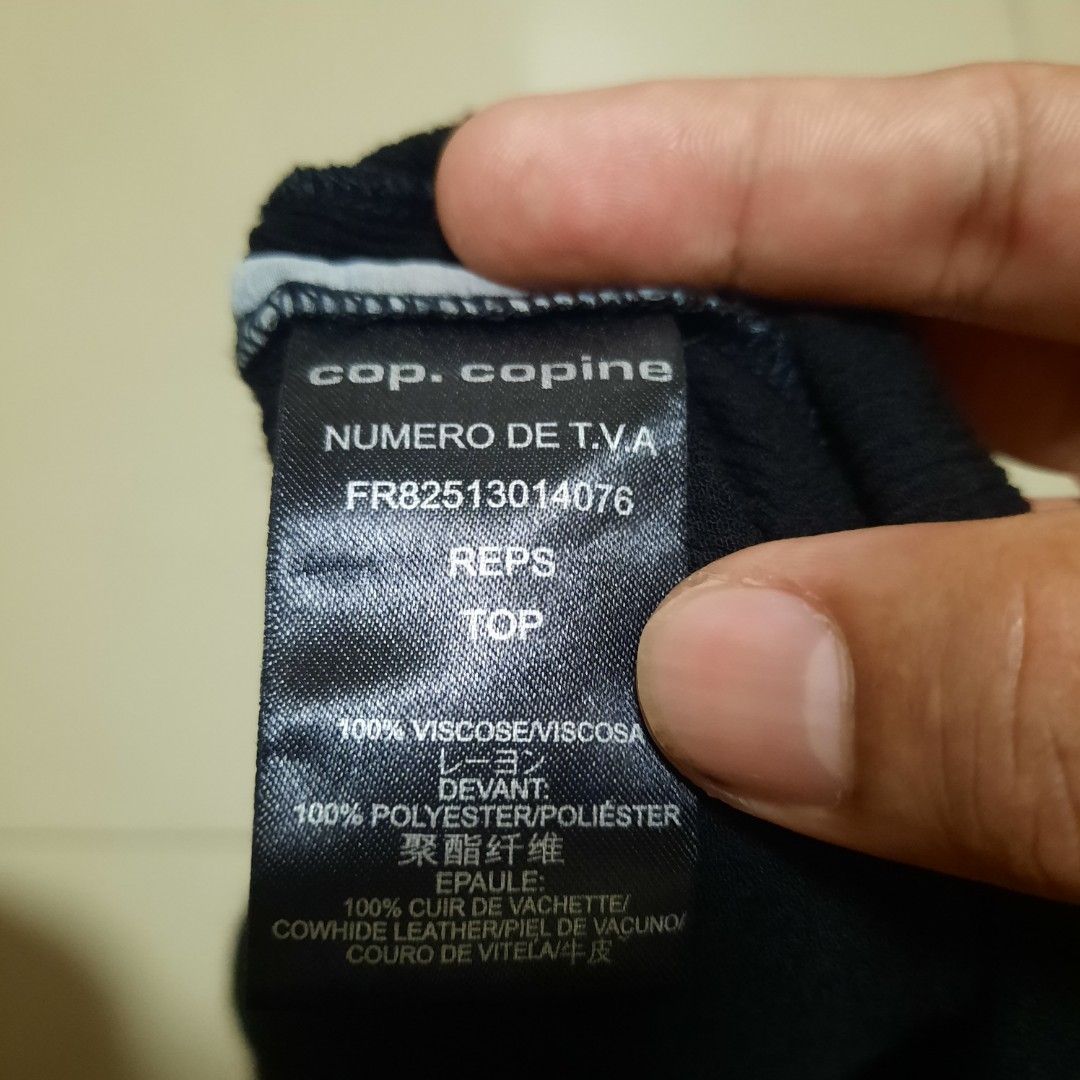 Cop Copine Graphic Mesh Print (Category: Sleeveless) located in Cebu City. Submitted by archivalia.me (Listing ID 1464578905, Image 3). Description: Cop Copine Graphic Mesh Print Leather Details Top Small Width 15 Length 27 Good as New No Issue Price dm + sf Loc: Cebu City .