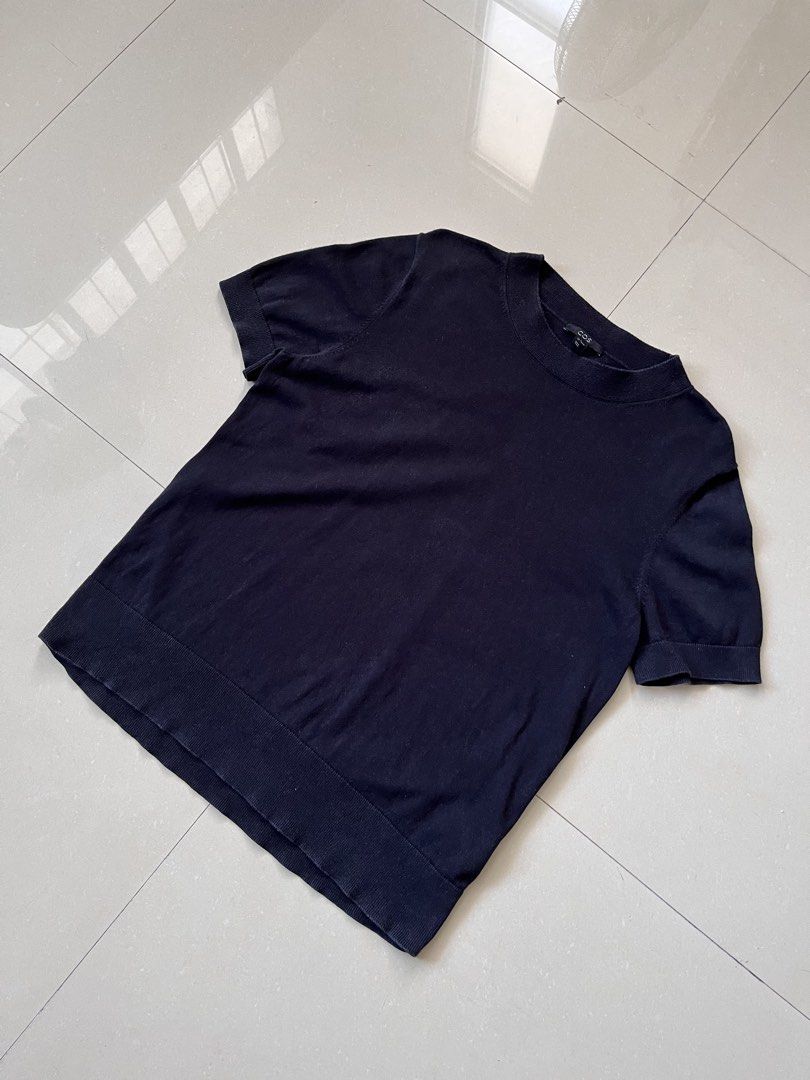 COS BLACK SHORT SLEEVE KNIT SWEATER (Category: Shirts) located in Magarao. Submitted by chalkzone20 (Listing ID 1464721048, Image 2). Description: Size: Euro Medium on tag Condition: 9.5/10 Color rate: 9.5/10 Made in Vietnam Dimensions: 19 x 24 1000+sf.
