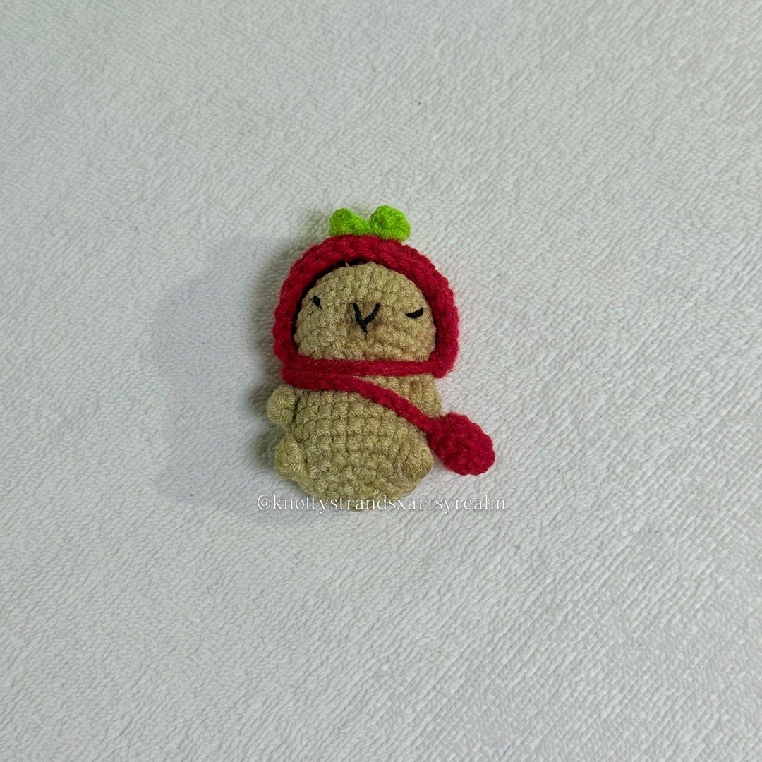 Crocheted ‘Capybara’ Keychain (Category: Handmade Craft) located in Angeles City. Submitted by knottystrands (Listing ID 1464674290, Image 3). Description: Crocheted Keychains | Made to Order✨ Starting price - ₱100 Perfect as a bag charm, keychain, souvenir, or little gift for yourself, friends, or loved ones. 🤍 📌 Customized designs available 📦 Nationwide shipping 💌 Open for customized & bulk orders Message us to order or inquire! ✨ .