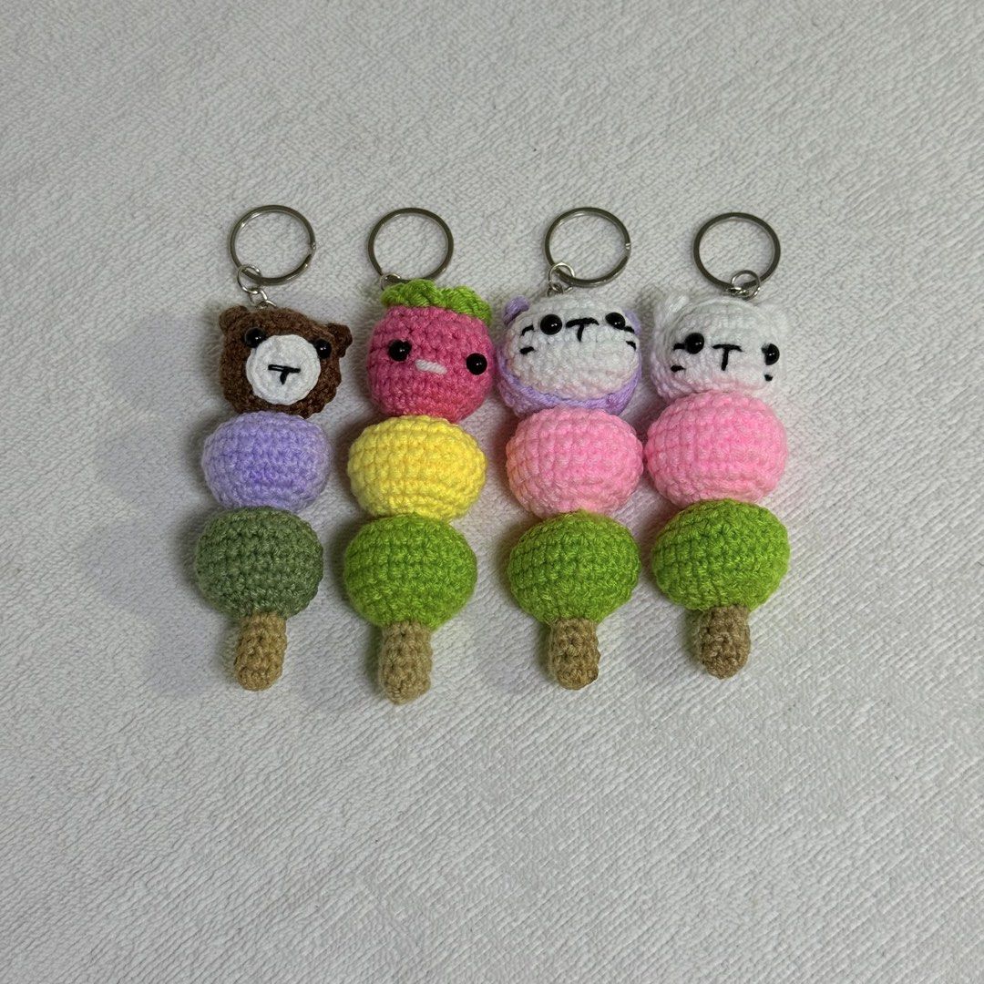 Crocheted ‘Dango/Tanghulu’ Keychain (Category: Handmade Craft) located in Angeles City. Submitted by knottystrands (Listing ID 1464673818, Image 2). Description: Crocheted Keychains | Made to Order✨ Starting price - ₱90 Perfect as a bag charm, keychain, souvenir, or little gift for yourself, friends, or loved ones. 🤍 📌 Customized designs available 📦 Nationwide shipping 💌 Open for customized & bulk orders Message us to order or inquire! ✨ .