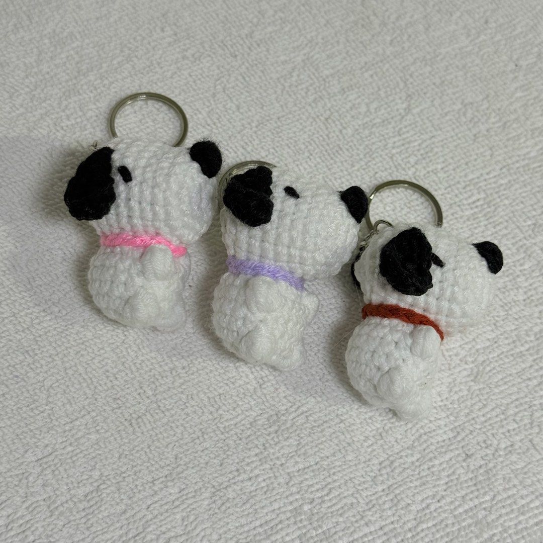 Crocheted ‘Snoopy Dog’ Keychain (Category: Handmade Craft) located in Angeles City. Submitted by knottystrands (Listing ID 1464673523, Image 3). Description: Crocheted Keychains | Made to Order✨ Starting price - ₱70 Perfect as a bag charm, keychain, souvenir, or little gift for yourself, friends, or loved ones. 🤍 📌 Customized designs available 📦 Nationwide shipping 💌 Open for customized & bulk orders Message us to order or inquire! ✨ .