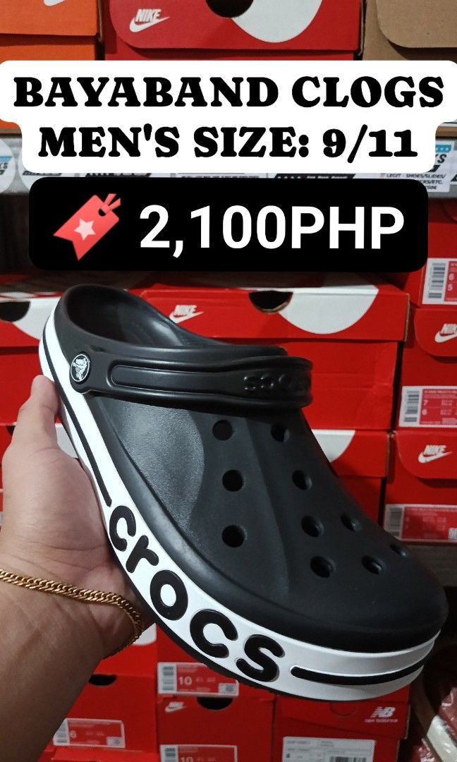 Crocs Bayaband Clogs Size 9/11 (Category: Slippers & Slides) located in Balagtas. Submitted by vinkicks19 (Listing ID 1464584381, Image 1). Description: 🐊 Crocs Bayaband Clogs 🖤 Black Men's Size: 9/11 🔖 2️⃣,1️⃣0️⃣0️⃣PHP *No other Sizes & Colorways available. 💯 Brandnew/Authentic/BelowSRP(3,745PHP) 📍 Balagtas, Bulacan. 🚚 Flash/J&T/Lalamove 📥 Act Fast, Limited Stocks only..