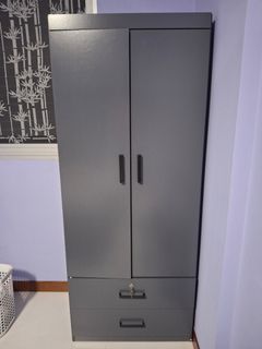 {Fire Sale} Dark Grey Metal Wardrobe, Furniture & Home Living ...