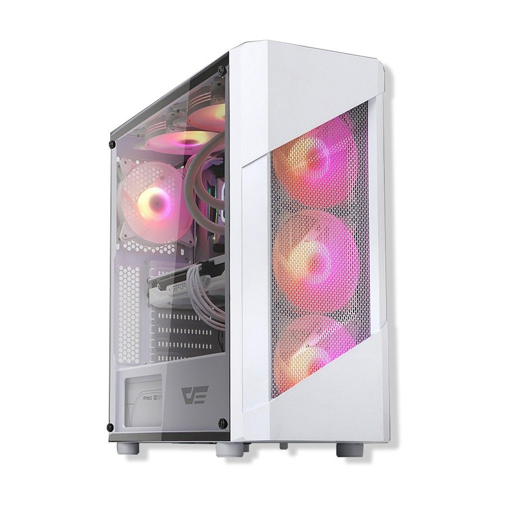 DarkFlash White PC Gaming Case with RGB Fans (Category: Computer Parts) located in Manila. Submitted by tiffany_rosie (Listing ID 1464747115, Image 1). Description: - Brand: DarkFlash PC Case - Color: Clean White - Side Panel: Tempered Glass - Cooling: 3*120mm or 2*140mm front intake fans and multiple top exhaust fans with RGB lighting - Condition: Ready for your next custom PC build ‼️ Inclusions - 2*140mm rgb fans - 1*120mm exhaust fan - hard d