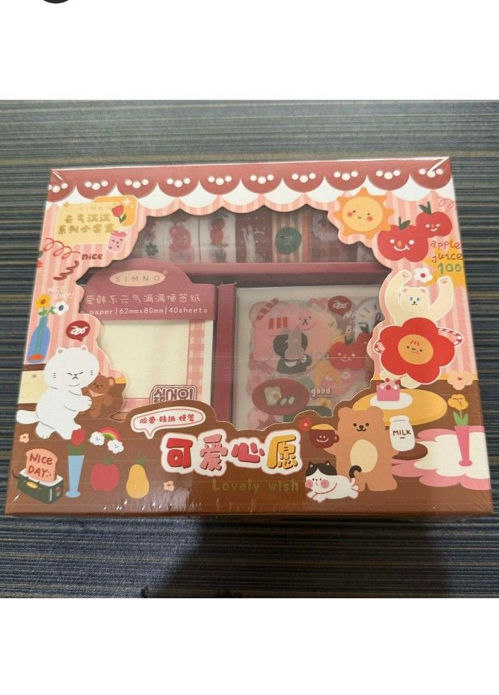 [Decluttering / Closing Sale] Stationery Gift Sets (Category: Art & Prints) located in Quezon City. Submitted by aguilavince (Listing ID 1464596259, Image 2). Description: CLOSING SALE Stationery Gift Box Set • Material: Paper, washi sticker, paper tape • Product Size: 5.51”x6.49” • Weight: ~0.2kg • Inclusions Paper Tape: 10 rolls (different sizes) Loose NotePads: 10 pcs (~3.14”x2.44”) Washi Paper Stickers: 10 pcs (~3.14”x3.22”).