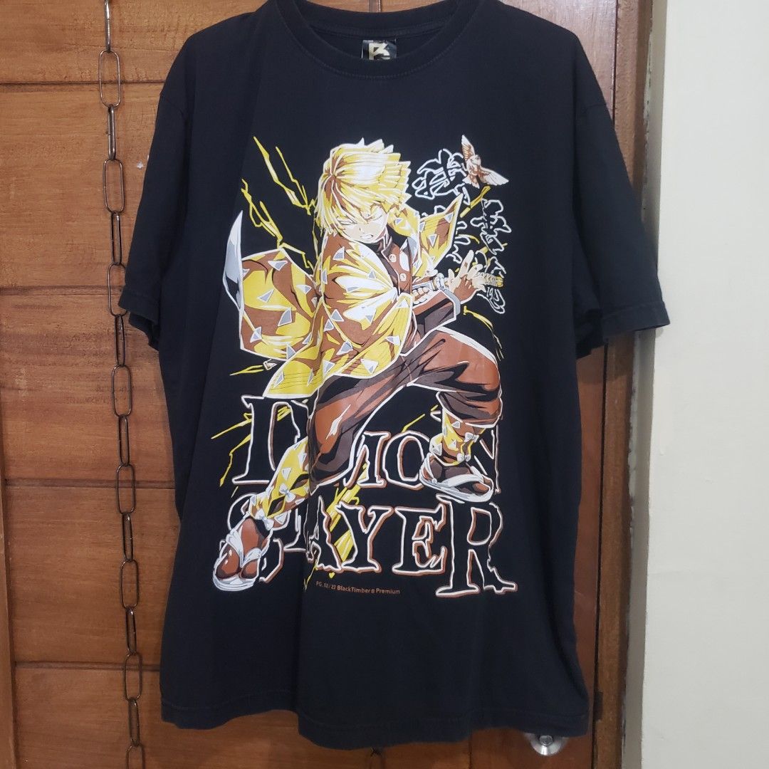 Demon Slayer Zenitsu (Category: Tshirts & Polo Shirts ) located in Manila. Submitted by sourmustsour (Listing ID 1464585351, Image 2). Description: Tag: Black timber 23x28 Minimal hairlines.