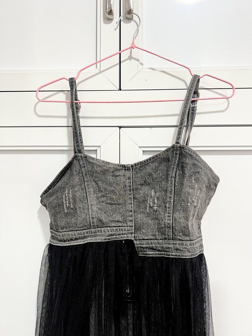 DENIM MESH DRESS (Category: Dresses) located in Valenzuela. Submitted by stayradwithme (Listing ID 1464735692, Image 2). Description: DENIM MESH DRESS Size: S to M Dress or cover up AVAIL 🖤🖤🖤.