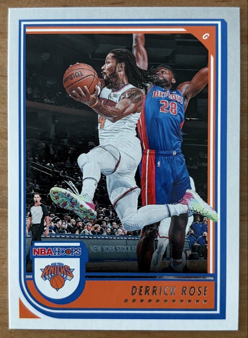 Derrick Rose | NBA Cards ~ Hoops '22 - '23 (Category: Raw Singles) located in Makati City. Submitted by cardlab (Listing ID 1464767907, Image 1). Description: Items are 💯 authentic/original/legit. About The Card: • '22 - '23 NBA Hoops • Card No. 24 FOR: • Cards ₱99 and below with Card Sleeves • Cards ₱100 and up with Used Toploader • ₱10 for Bnew Tops Packaging (If Shipping): ✔️ Plastic cover ✔️ Cardboard ✔️ Bubble wrap NOTE: • Cards are raw • C