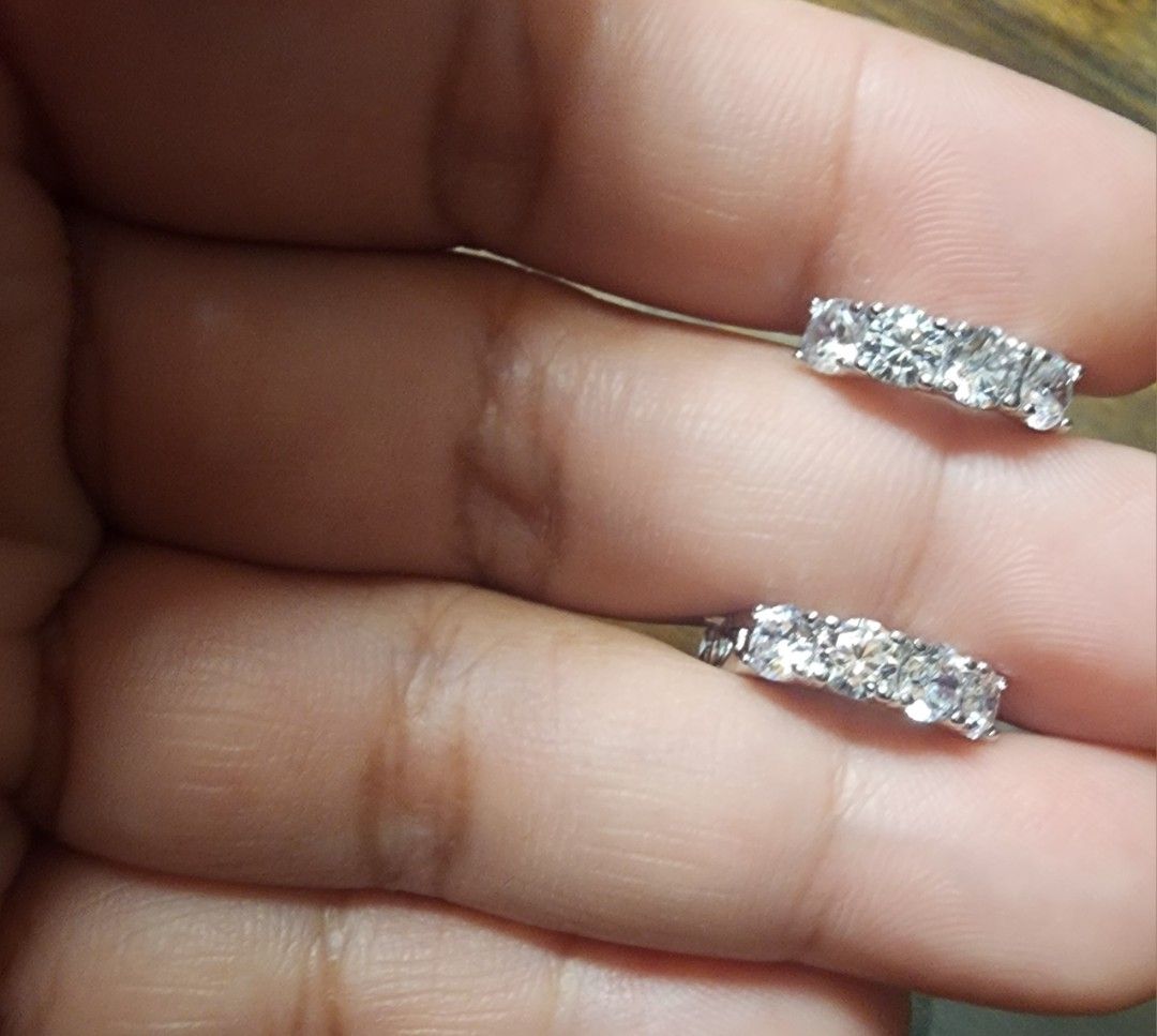 DIA HOOP EARRINGS (Category: Earrings) located in Manila. Submitted by chrinathalie (Listing ID 1464598558, Image 3). Description: material: high grade zircon stone rhodium coated with real 18k whitegold.