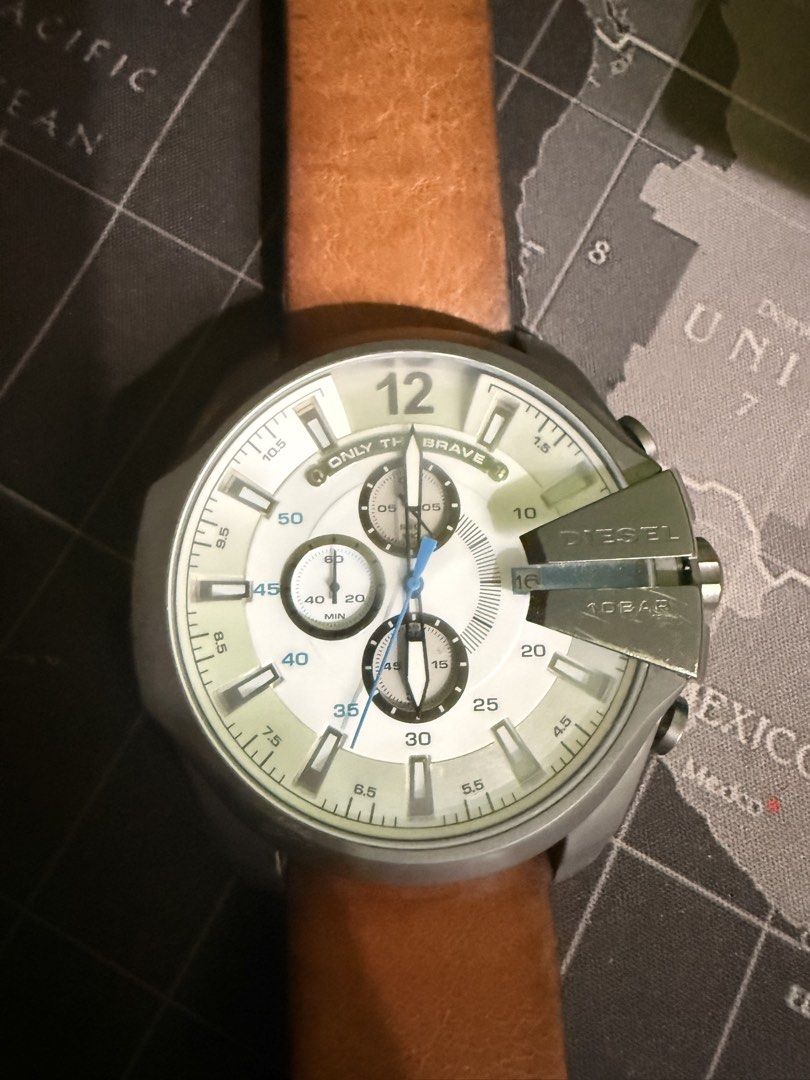 Diesel DZ-4280 Chronograph Watch (Category: Men's Watches) located in Cavite. Submitted by cacaloca (Listing ID 1464666850, Image 2). Description: - Brand: Diesel - Model: DZ-4280 - Strap: Brown Leather - Dial: White with Chronograph functions - Water Resistance: 10 Bar - Case Material: Solid Stainless Steel - Ideal for: Everyday wear.