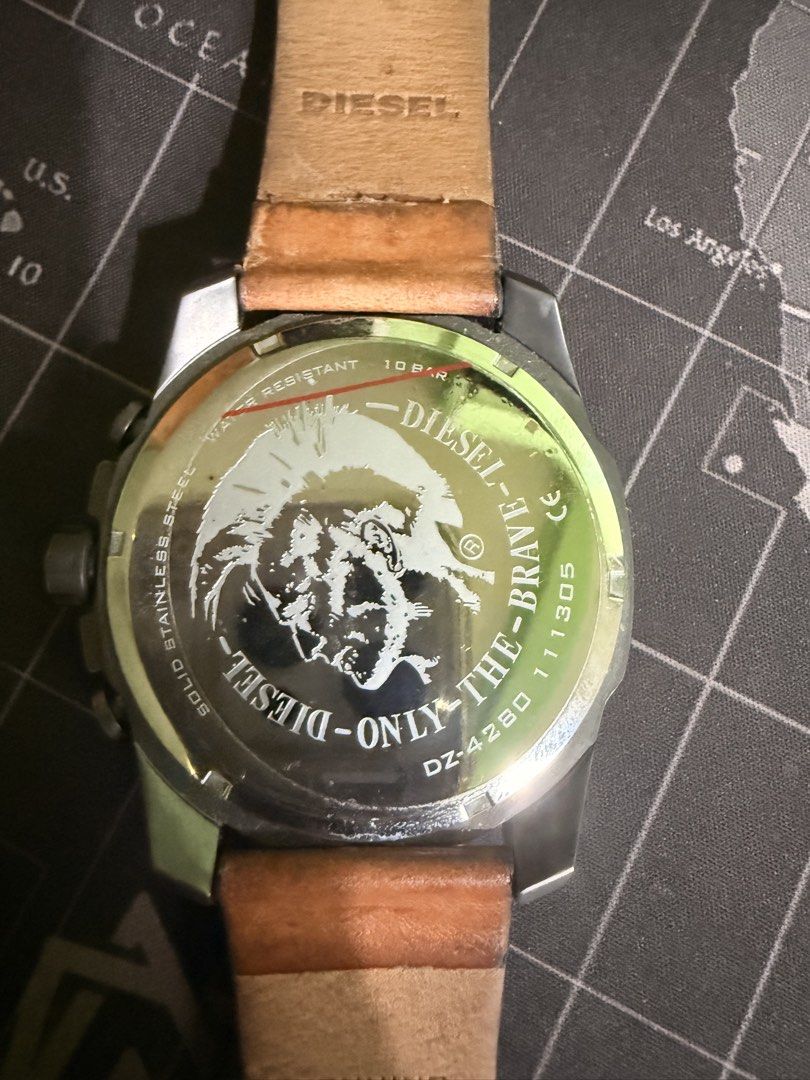 Diesel DZ-4280 Chronograph Watch (Category: Men's Watches) located in Cavite. Submitted by cacaloca (Listing ID 1464666850, Image 3). Description: - Brand: Diesel - Model: DZ-4280 - Strap: Brown Leather - Dial: White with Chronograph functions - Water Resistance: 10 Bar - Case Material: Solid Stainless Steel - Ideal for: Everyday wear.