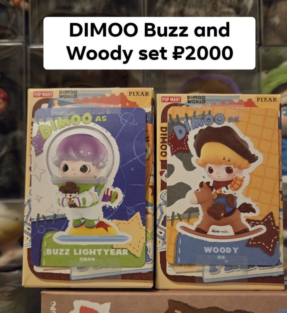 Dimoo World Pixar Figure (Category: Figurines & Statues) located in Mandaluyong City. Submitted by KenP07 (Listing ID 1450720299, Image 2). Description: Woody - ₱1,000 Buzz - ₱1,200 set of buzz and woody: 2000 PICKUP: SMDC LIGHT Residences Mandaluyong City.