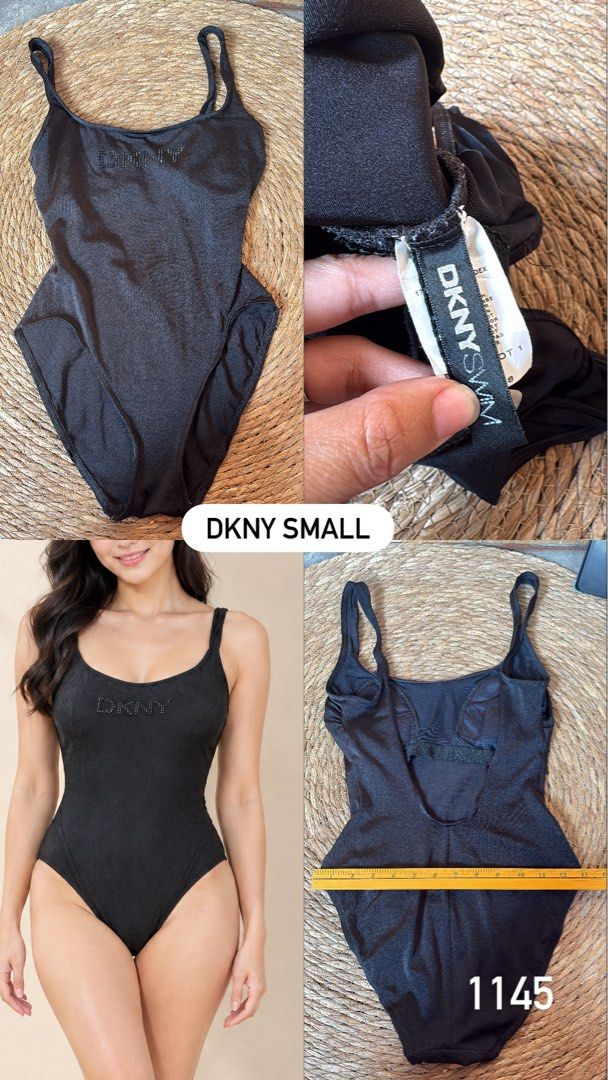 DKNY Black One-Piece Swimsuit Small (Category: Bikinis & Swimsuits) located in Malabon City. Submitted by lheithriftshop (Listing ID 1464616462, Image 1). Description: - Black DKNY one-piece swimsuit - Size: Small - Subtle sparkly DKNY logo on the front - Spaghetti straps - Low back design - Ideal for swimming or lounging by the pool.