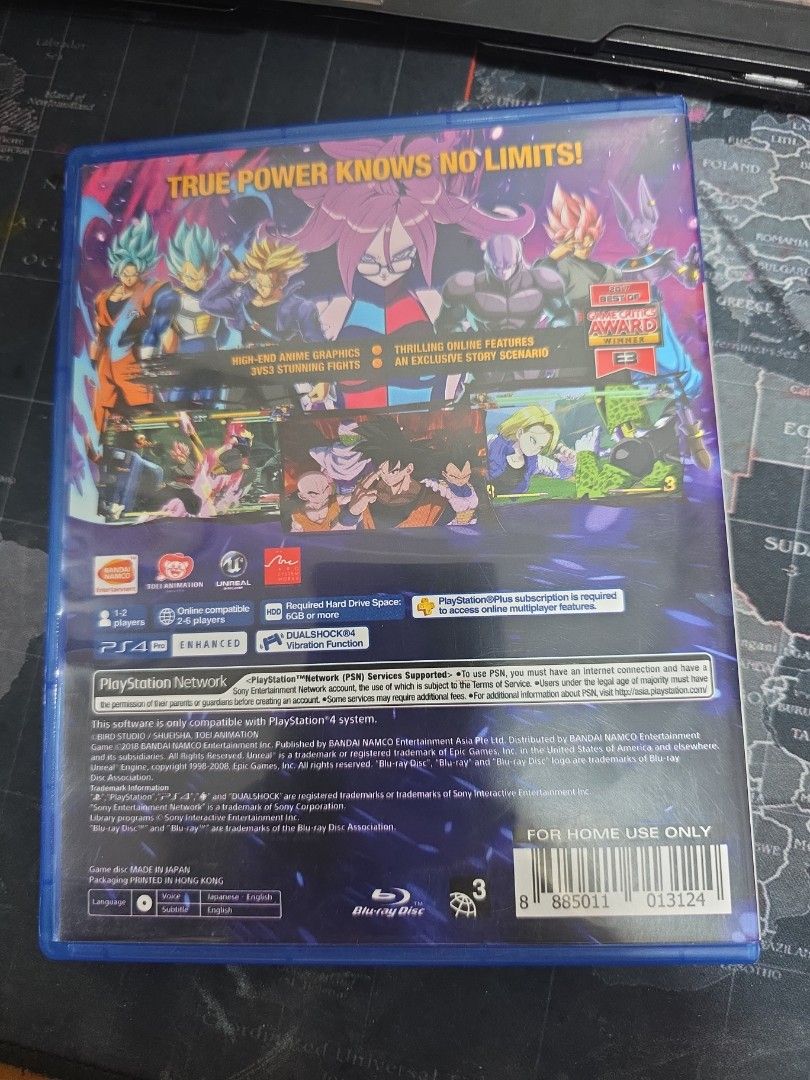 Dragon Ball Z Fighter PS4 (Category: PlayStation) located in Santa Rosa. Submitted by oddzyodd (Listing ID 1464723589, Image 2). Description: Physical disc and case, pre-owned, slight dirt and scratches, working fine, no issues. Slightly negotiable price PAYMENT FIRST, BUYER PAYS SHIPPING.