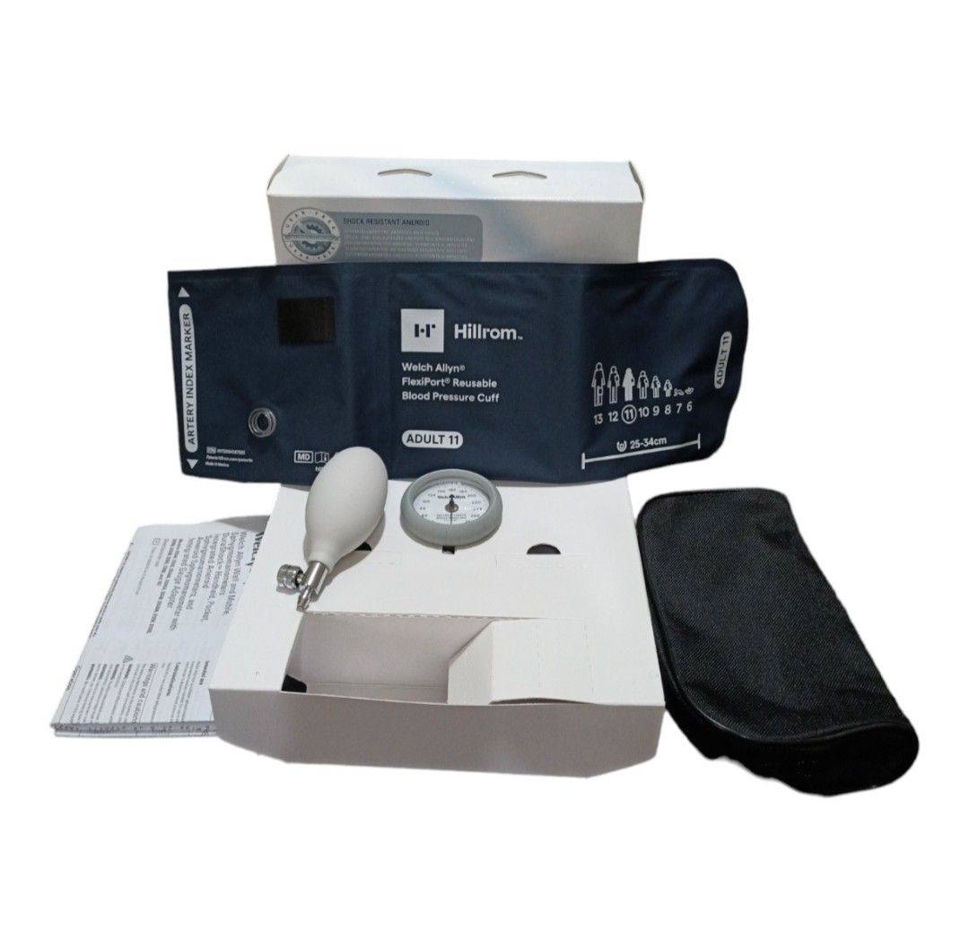 Durashock Welch Allyn Blood Pressure Regular (Category: Health Monitors & Weighing Scales) located in Quezon City. Submitted by maloujean (Listing ID 1464630801, Image 1). Description: *Brand: HILLROM (Welch Allyn) *Made in Mexico *Size cuff: 25 to 34cm *Adult 11 *FlexiPort *Reusable *Made in Mexico *1 year warranty service for the gauga *Shock resistant aneroid *DURASHOCK *Maintain accurate blood pressure readings with lower lifetime costs *High