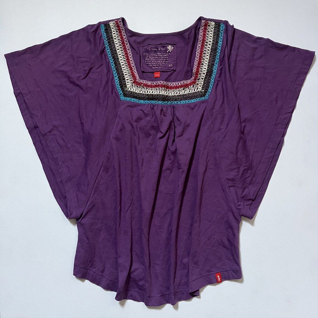 EDC by Esprit Purple Boho Batwing Top Size s (Category: Blouses) located in Manila. Submitted by dadabili (Listing ID 1464668480, Image 1). Description: xs on tag. best fit small - Large.