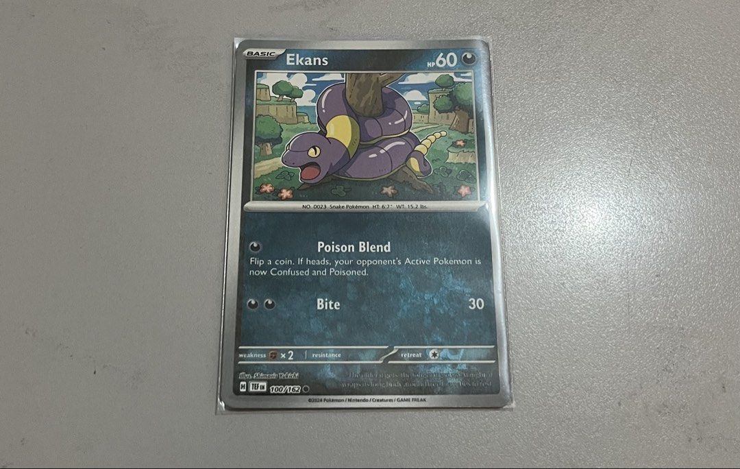Ekans - 100/162 Reverse Holo Temporal Forces | Pokemon TCG (Category: Raw Singles) located in Quezon City. Submitted by pwrproductions (Listing ID 1464643906, Image 1). Description: .