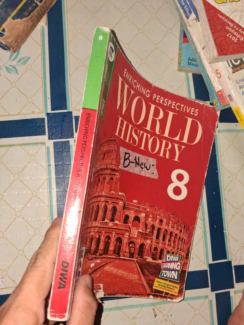Enriching Perspectives World History 8 Textbook (Category: Textbooks) located in Manila. Submitted by marcas022798212 (Listing ID 1464672593, Image 2). Description: - Diwa Learning Town World History 8 Textbook - Part of the Enriching Perspectives series for Junior High School - Covers global history - Pages are readable and intact.