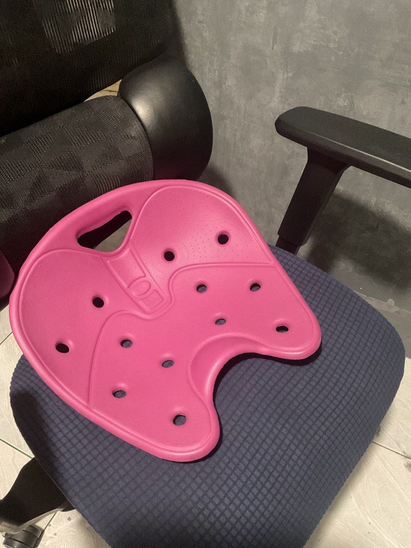Backjoy ErgoSeat Posture Corrector Seat Cushion Pink (Category: Braces, Support & Protection) located in Manila. Submitted by noblewater-1a3b (Listing ID 1464578968, Image 1). Description: - Used for 1 Year (Bought Year 2025) - No damages - Seldom used - Bought in Robinson Magnolia -Pink posture corrector seat cushion - Helps improve sitting posture - Ergonomic design for comfort - Ventilated with holes - Easy to carry with handle - Ideal for off