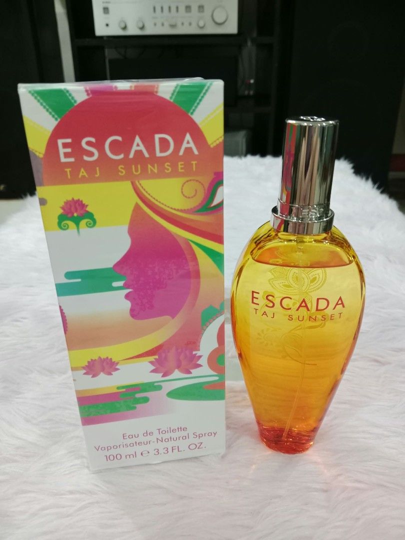 Escada Taj Sunset (Category: Fragrance & Deodorants) located in Pasig City. Submitted by janalopez904 (Listing ID 1464606018, Image 1). Description: Escada Taj Sunset Orig, US Tester.