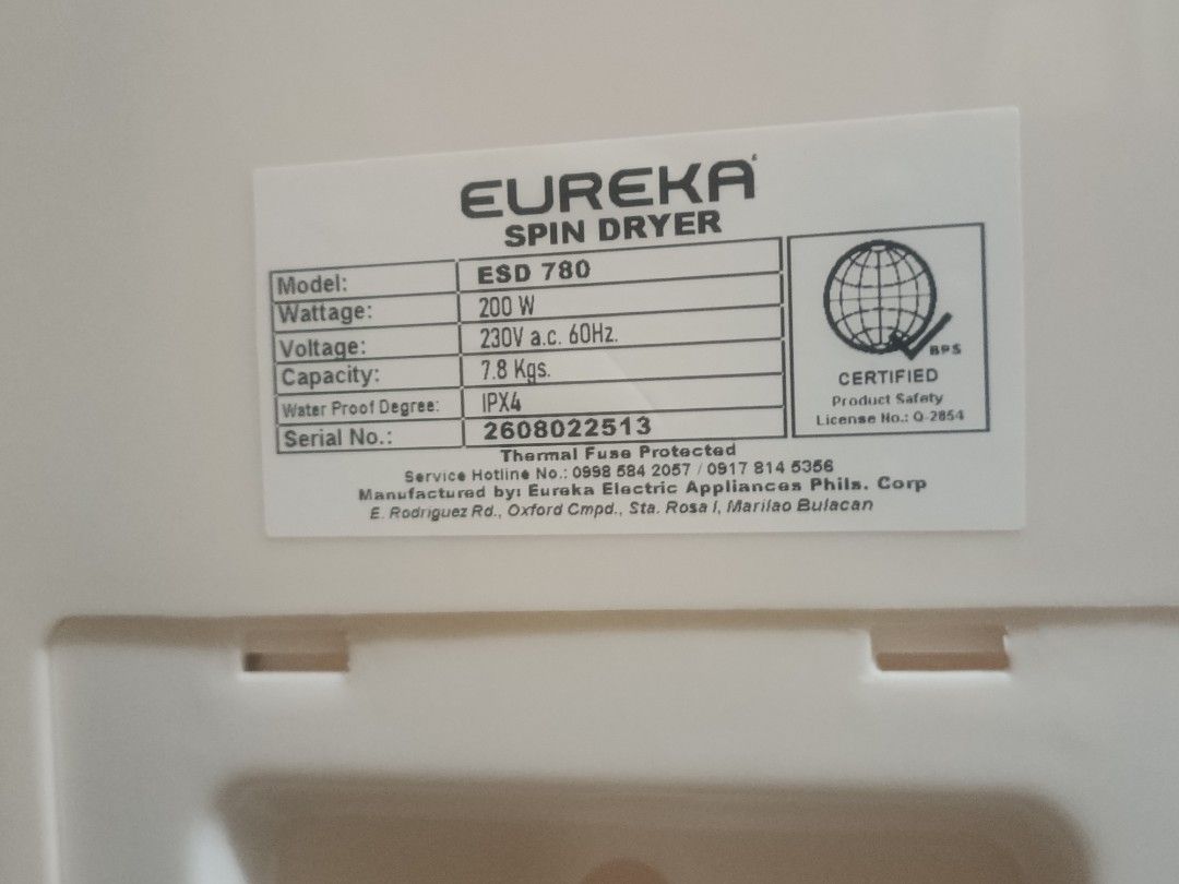 EUREKA Turbo Spin Dry (Category: Washing Machines and Dryers) located in Caloocan City. Submitted by nvrfgtme1433 (Listing ID 1464601395, Image 3). Description: For Sale ASAP. Need ko na ibenta kasi uuwi na ako. Nabili ko 3.2k nung Aug. 18 sa Mall, ibenta ko 1.8k nlang, negotiable pa if kunin agad ngayon..