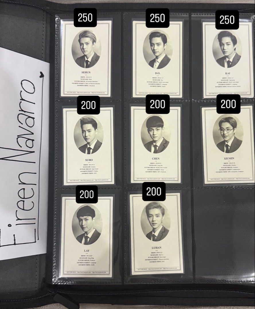 EXO QUITTING SALE (Category: Raw Singles) located in Manila. Submitted by swiftcat.5d0063 (Listing ID 1464667841, Image 1). Description: wts lfb ph | EXO Give these bbs a new home 🥹 - all onhand and official - PAYO only - With ✨freebies✨ - Buy minimum of 2 cards, free 1 toploader; additional Php10 for each toploader 💰 Gcash/BDO/BPI 📍 Batangas.