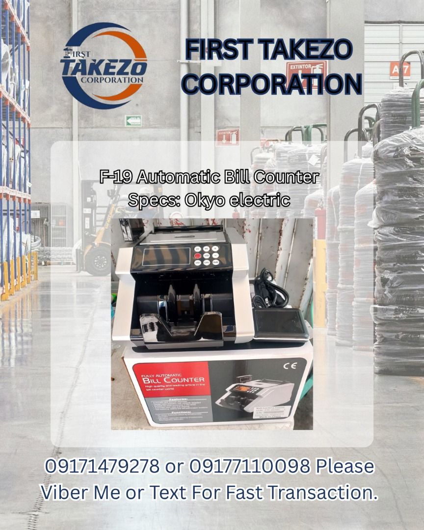 F-19 Automatic Bill Counter Specs: Okyo electric (Category: Home Improvement Tools & Accessories) located in Manila. Submitted by 09171479278_elsie. (Listing ID 1464577770, Image 1). Description: F-19 Automatic Bill Counter Specs: Okyo electric .