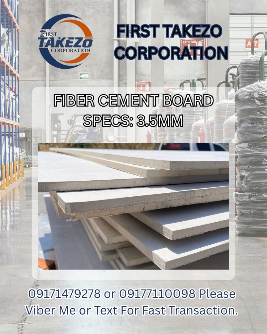 FIBER CEMENT BOARD SPECS: 3.5MM (Category: Everything Else Others) located in Manila. Submitted by joeyroque09 (Listing ID 1464609457, Image 1). Description: FIBER CEMENT BOARD SPECS: 3.5MM.