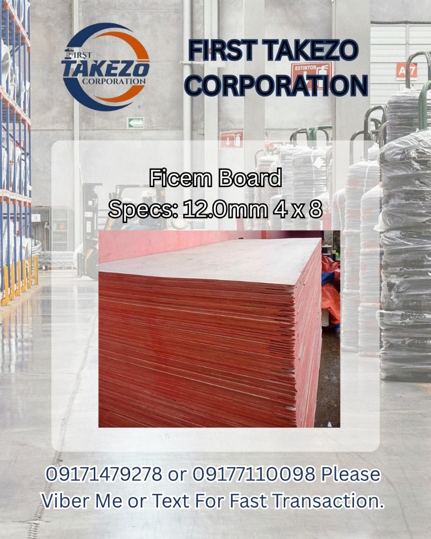 Ficem Board Specs: 12.0mm 4 x 8 (Category: Home Improvement Tools & Accessories) located in Manila. Submitted by 09171479278_elsie. (Listing ID 1464575446, Image 1). Description: Ficem Board Specs: 12.0mm 4 x 8.
