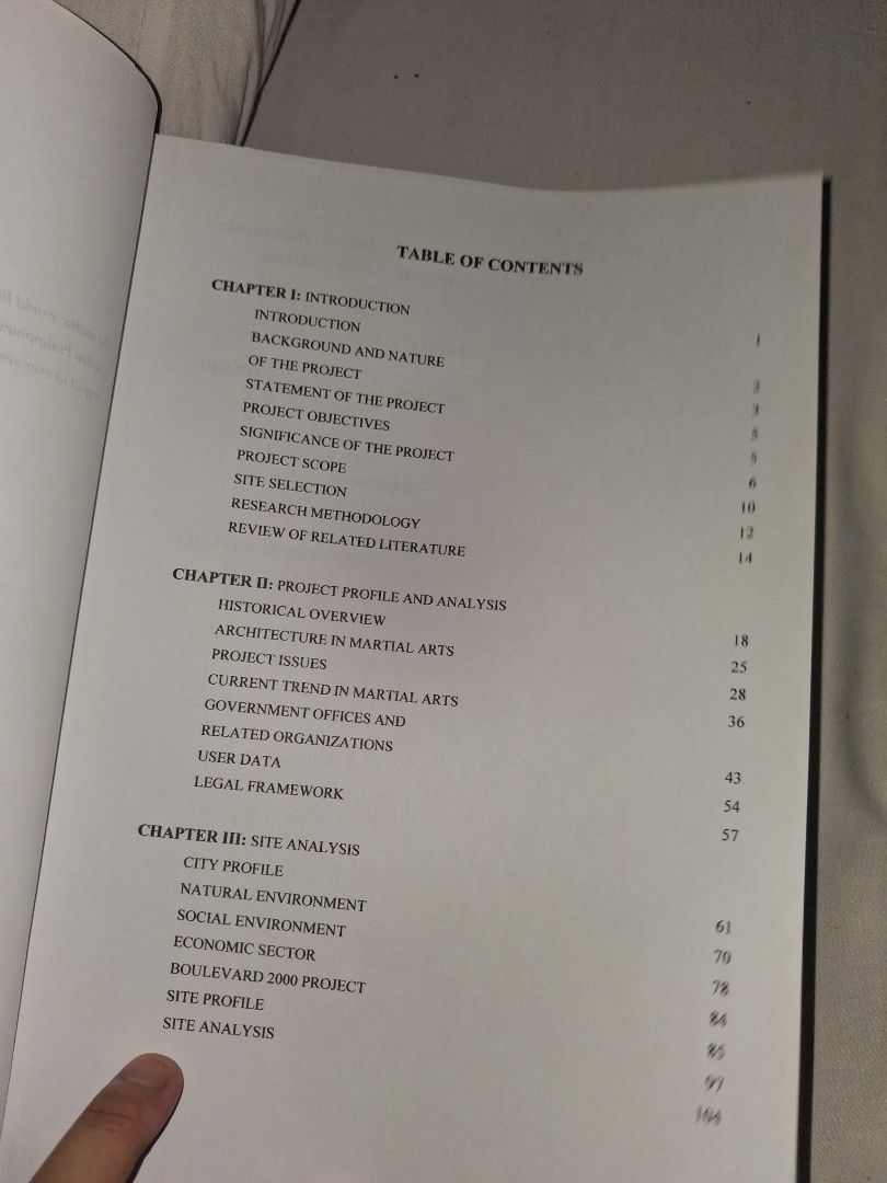 FIGHT CENTRAL: Philippine Martial Arts Complex Thesis (Category: Textbooks) located in Manila. Submitted by marcas022798212 (Listing ID 1464686218, Image 3). Description: - Thesis proposal for Bachelor of Science in Architecture degree. - Focuses on the Philippine Martial Arts Complex. - Includes chapters on: Introduction, Project Analysis, Spatial Analysis, Conceptual Analysis, and References. - A comprehensive study..