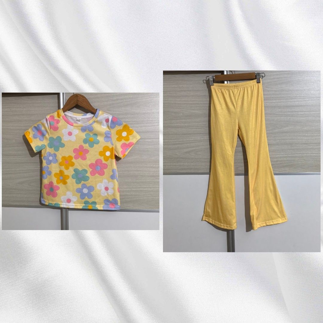 Preloved Shein Floral Terno|Age: 6 (Category: Babies & Kids Fashion) located in Meycauayan. Submitted by preloved_items_j (Listing ID 1464740356, Image 1). Description: Thin fabric Shirt Shoulder: 30.1 cm Bust: 75.0 cm Length: 44.0 cm Sleeve Length: 15.0 cm Bicep Length: 27.6cm Pants Waist Size: 51.0 cm waist extended: 81.0 Hip Size: 69.5 cm Length: 71.1 cm Thigh: 40.1 cm .