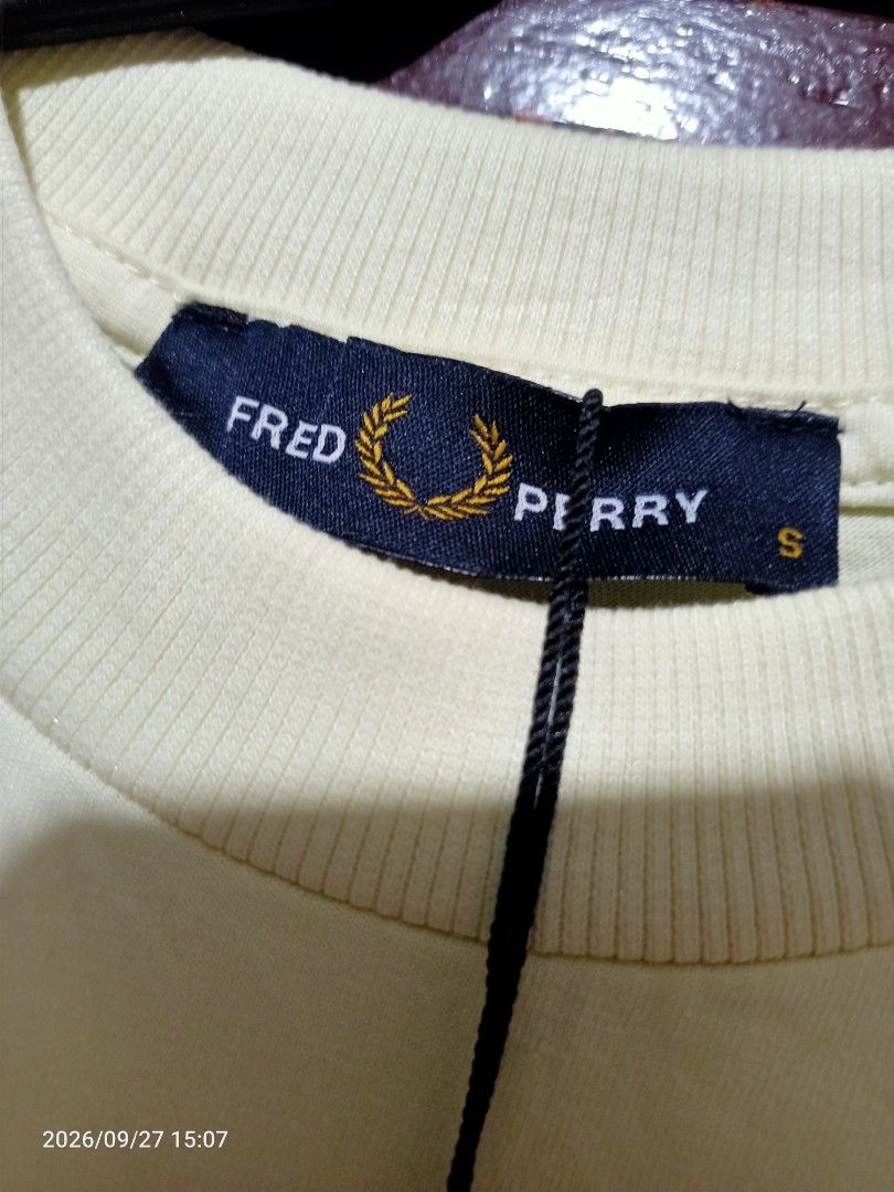 Fred Perry Crew neck T-Shirt (Category: Tshirts & Polo Shirts ) located in Las Pinas. Submitted by OmengSoyT (Listing ID 1464642822, Image 3). Description: - Authentic Fred Perry T-shirt -Crew neck design - Color: Pale Yellow - Regular fit,100% cotton fabric - Size: S -M -L available - Iconic embroidered laurel wreath logo on chest - Brand new with original hang and wash tags attached - Essential basic tee.
