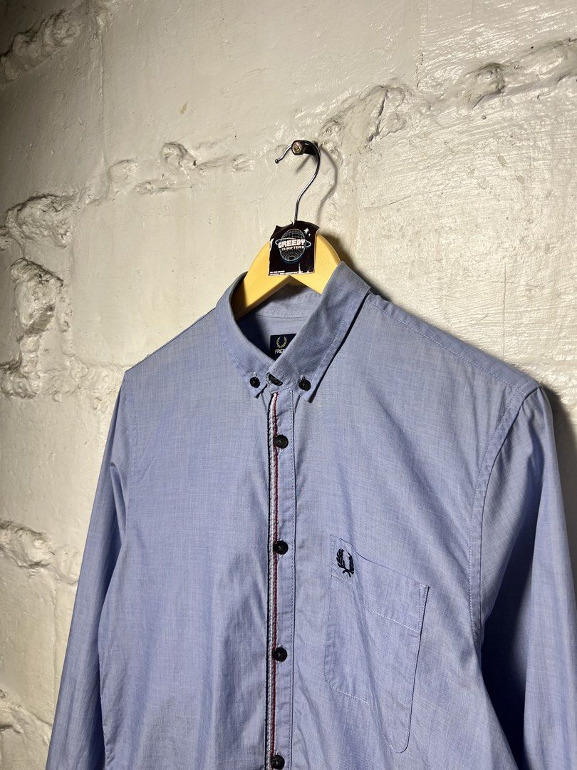 FRED PERRY LIGHT BLUE BOTTON DOWN COLLAR POLO LONG SLEEVE (Category: Tshirts & Polo Shirts ) located in Las Pinas. Submitted by greedythrifterz (Listing ID 1464616015, Image 1). Description: FRED PERRY LIGHT BLUE BOTTON DOWN COLLAR POLO LONG SLEEVE DIMES- WIDTH 19, LENGTH 28 (S ON TAG) ISSUE- NEEDWASH ONLY FREE SHIP AND NEGOTIABLE .