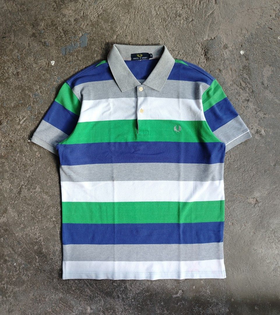 Fred Perry Relaxed Striped Polo shirt (Category: Tshirts & Polo Shirts ) located in Muntinlupa City. Submitted by lokalthriftco. (Listing ID 1464589844, Image 1). Description: Size M Minimal Lints, Pinholes, Stains Need wash Good condition.