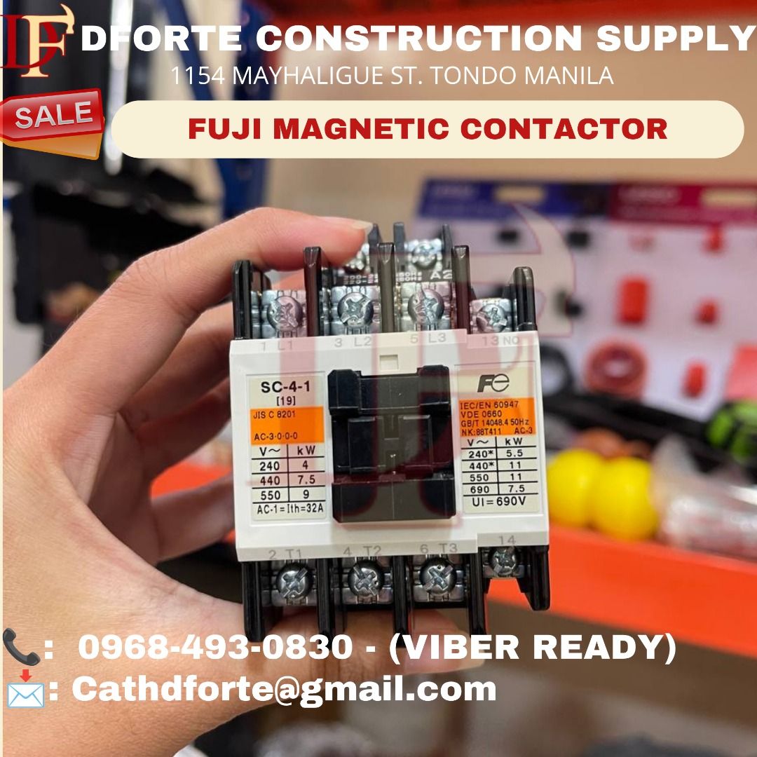 FUJI MAGNETIC CONTACTOR (Category: Office & Business Technology) located in Manila. Submitted by dforte_ms.cath (Listing ID 1464658459, Image 1). Description: 🏗️ DFORTE CONSTRUCTION SUPPLY Excellence is our forte — your satisfaction is our priority. Your trusted source for quality and affordable construction supplies: ✅ Construction & Hand Tools ✅ Power Tools & Equipment ✅ Safety Gear & PPE ✅ Hardware & Industrial Supplies ✅ Ropes, Chains & Cabl