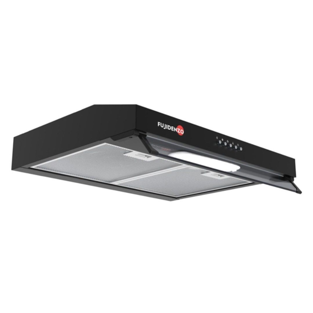 Preloved Fujidenzo 60cm Slim Type Range Hood (Category: Hobs & Hoods) located in Taguig. Submitted by prelovedbyjadexx (Listing ID 1464629447, Image 2). Description: - Fujidenzo RHU-602 MB Range Hood - 60cm Slim Type - Color: Black - SRP: P4,498 - This is a preloved item, used for 1 year but working good as new. Deep cleaned also Sep 2026. - RFS: Upgrade.