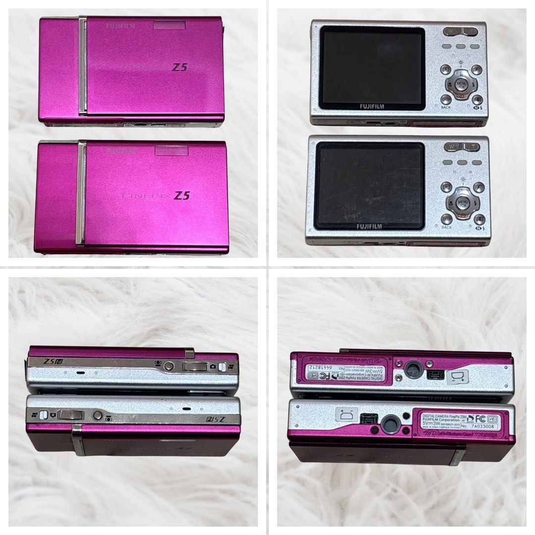 Fujifilm FinePix Z5fd Pink Digital Camera (Category: Cameras) located in San Fernando. Submitted by digixtwintales (Listing ID 1464745064, Image 2). Description: 𝗙𝗨𝗝𝗜𝗙𝗜𝗟𝗠 FinePix 𝗭𝟱𝗙𝗗 used / #preowned ◡̈ 🏷️ ₱ 𝟰,𝟰𝟵𝟵 𝘖𝘗𝘌𝘙𝘈𝘛𝘐𝘖𝘕 𝘊𝘖𝘕𝘍𝘐𝘙𝘔𝘌𝘋: 𝘧𝘭𝘢𝘴𝘩, 𝘴𝘩𝘶𝘵𝘵𝘦𝘳, 𝘻𝘰𝘰𝘮, & 𝘰𝘵𝘩𝘦𝘳 𝘣𝘶𝘵𝘵𝘰𝘯𝘴 𝘢𝘳𝘦 𝘢𝘭𝘭 𝘸𝘰𝘳𝘬𝘪𝘯𝘨. [2 UNITS AVAILABLE] unit 1: 9/10 body condition - side metal plate is lifted unit 2