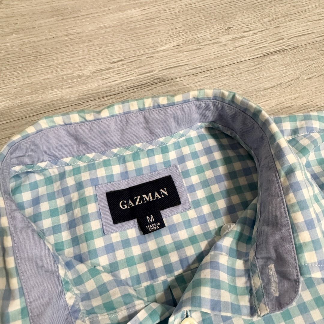 Gazman Checked Button Down Polo (Category: Formal Shirts) located in Manila. Submitted by destashedmnl (Listing ID 1464614798, Image 2). Description: 💫 FREE SHIPPING WITHIN METRO MANILA 💫 (₱500 & up worth of purchase via J&T) ✨ Size: M-L ✨ Measurement: W- 23.5" L- 29.5" 🩶 Message me for more info/photos. 😊 🩶 MOP: BDO/BPI/GCASH/GOTYME 🩶 MOD: -Lalamove (Same Day Delivery: Metro Manila and nearby provinces) -J&T ; starts at ₱50 sf (Metro Manil