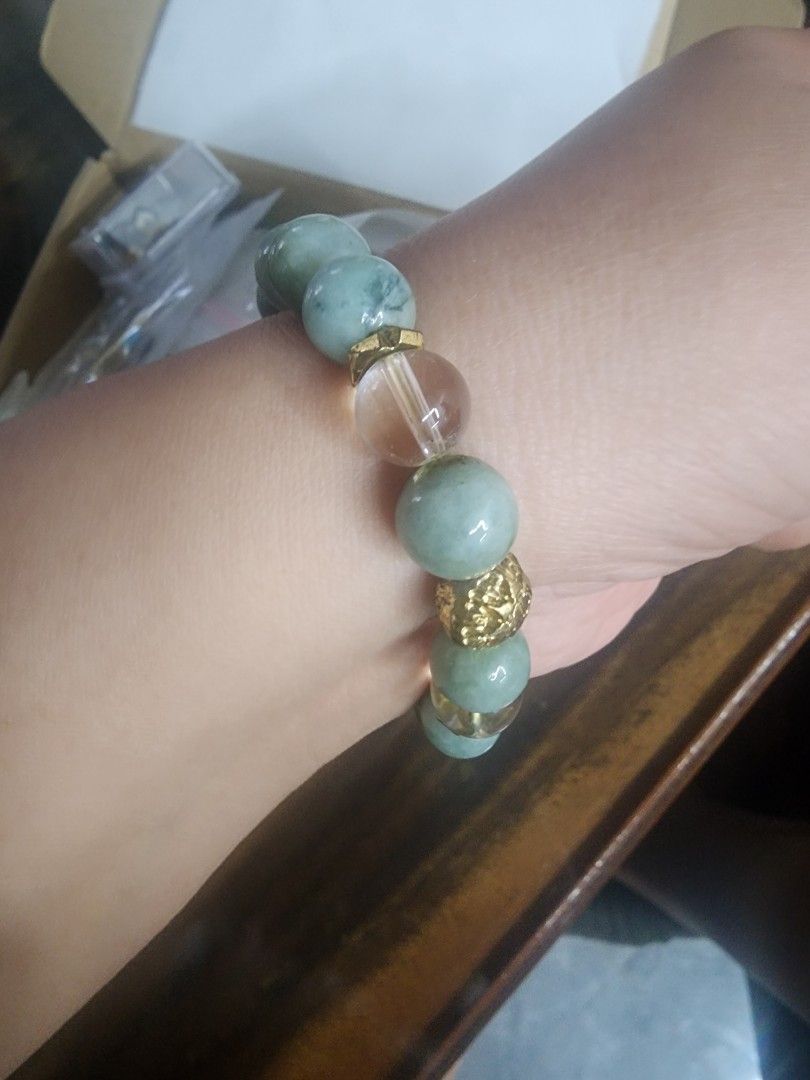 GENUINE JADE BRACELET (Category: Bracelets) located in Manila. Submitted by chrinathalie (Listing ID 1464600449, Image 3). Description: genuine/authentic jade with piyao bought in Gemstone stone in thailand.