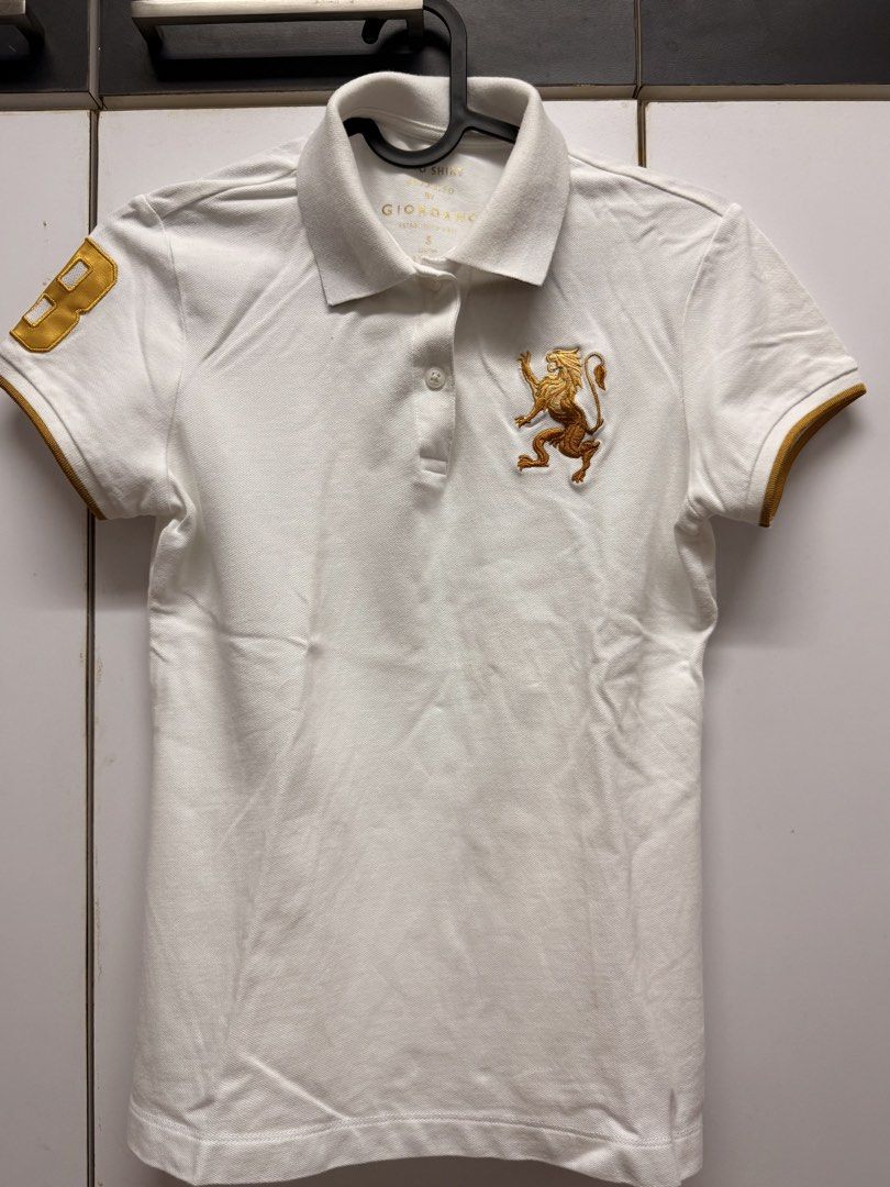 Giordano White and gold collared Shirt (Category: Shirts) located in Quezon City. Submitted by mine4now (Listing ID 1464632940, Image 2). Description: What : Giordano white collared shirt Origin: Giordano Philippines Size: Small Condition: Lightly Used. Washable and not really noticeable stains are due to storage. Shirt is in overall good condition.Stains and all. RFS: Closet Clean up Shipping fee: PAID by the buyer No: COD Courier: lbc, grab or 