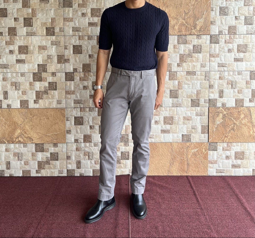 GOLD TAG RALPH LAUREN - WASHED FLAT FRONT TROUSER (Category: Chinos) located in Bacolod City. Submitted by timelessbyjosh (Listing ID 1462867983, Image 1). Description: BEST FOR CASUAL & FORMAL OUTFITS SIZE : 30/32 ACTUAL COLOR : WASHED GREY COLOR RATE : 9. 5 OUT OF 10 CONDITION : EXCELLENT MATERIAL : 97 % COTTON & 3 % ELASTANE MADE IN : INDONESIA FLAWS : NONE DIMENSIONS WAIST - 32 LENGTH - 36. 5 THIGH - 11 LEG OPENING - 6. 5 MEASUREMENT TAKEN WH