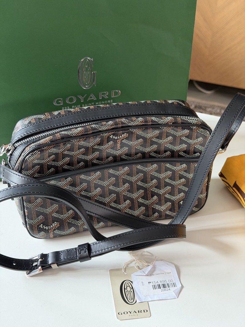 Goyard Cap Vert PM Bag (Category: Luxury Bags & Wallets) located in Pasay City. Submitted by rjzbrown (Listing ID 1464620912, Image 1). Description: - Authentic Goyard Sac Cap Vert PM 2 bag - Color: Noir (Black) - Material: Classic Goyardine canvas with black leather trim - Features: Adjustable shoulder strap - Includes: Original tag and dust bag - Authenticity Guaranteed - Can send detailed for serious buyer only!!!.