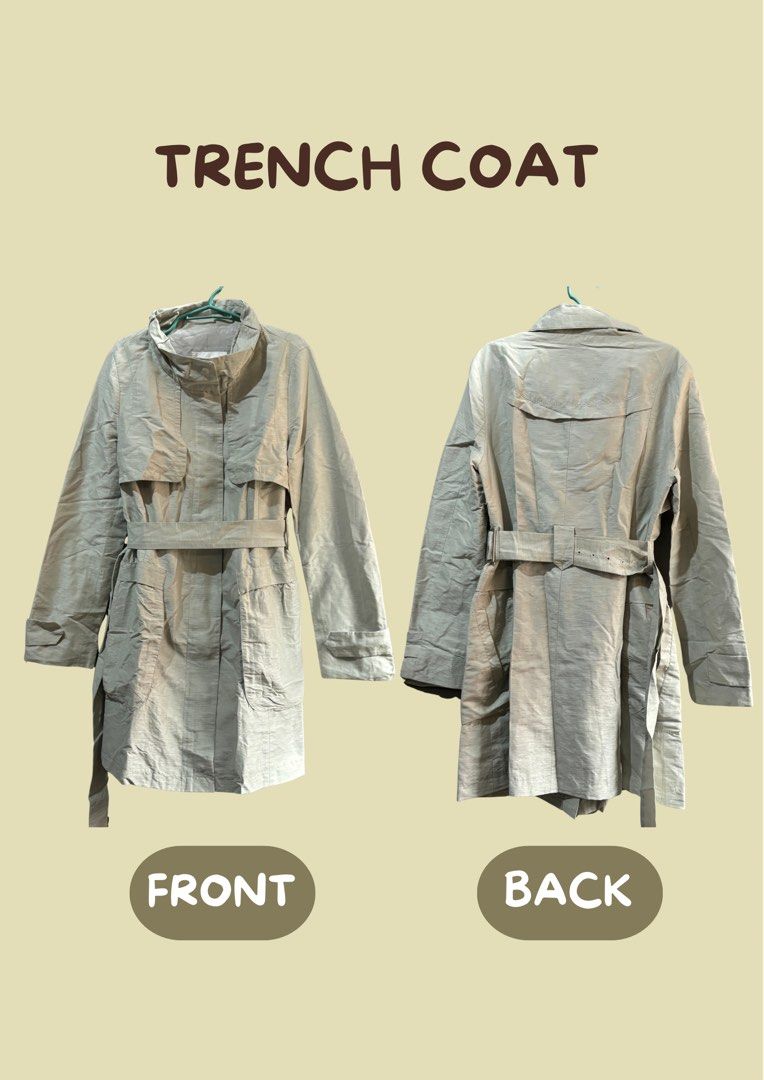 Grey/Beige Trench Coat (Category: Coats, Jackets and Outerwear) located in Manila. Submitted by blairwinter (Listing ID 1464607969, Image 1). Description: .