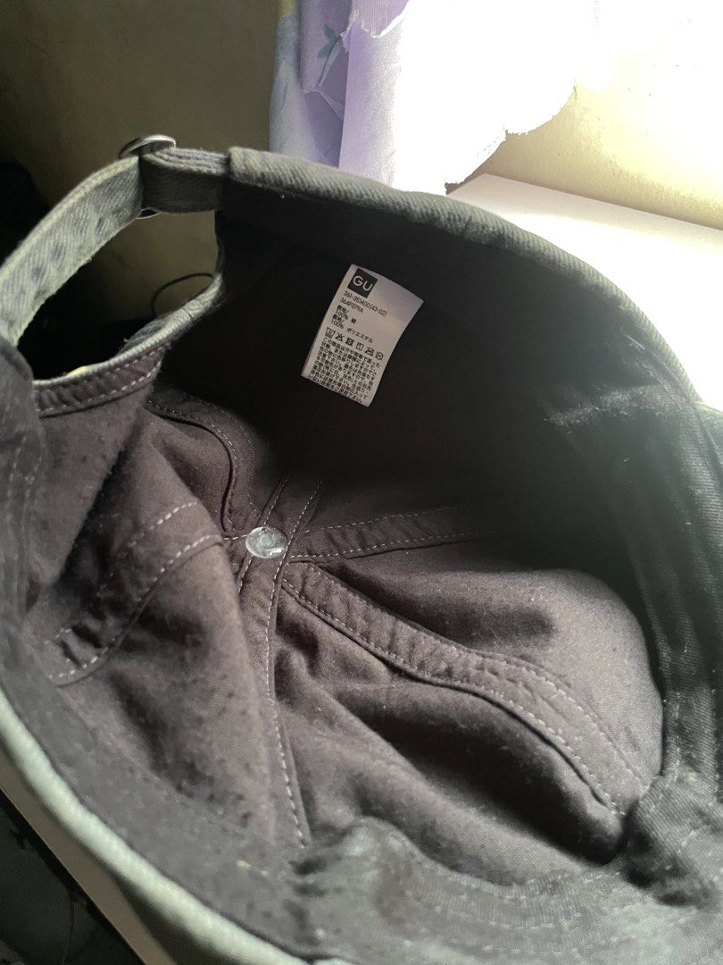 GU charcoal gray twill cap (Category: Caps & Hats) located in Caloocan City. Submitted by iannacino (Listing ID 1464606775, Image 3). Description: GU charcoal gray twill cap color rate: 7/10 issue: discoloration/fade lines 180 +sf.