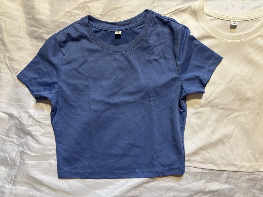 GU Cropped T-Shirt (Category: Shirts) located in Cavite. Submitted by char.ss (Listing ID 1464589044, Image 2). Description: (Taft Area) Size on Tag: S Bought in JAPAN🇯🇵 Used: 1 time Original Price: ¥1990 = ₱788.57 Color & Price: Blue - ₱ 600 White - ₱ 600 Other Notes: • Payment Method: Gcash, Maya • Shipping Method: Lalamove (shouldered by the buyer) • Special offer: If purchasing both, will give 30% Discount‼️ .