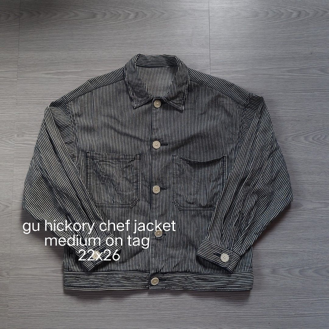 GU HICKORY CHEF JACKET (Category: Coats, Jackets and Outerwear) located in Amadeo. Submitted by josephotep (Listing ID 1464629329, Image 2). Description: gu hickory chef jacket medium on tag 22x26 as new no issue 850 plus sf. loc cavite pm📥.
