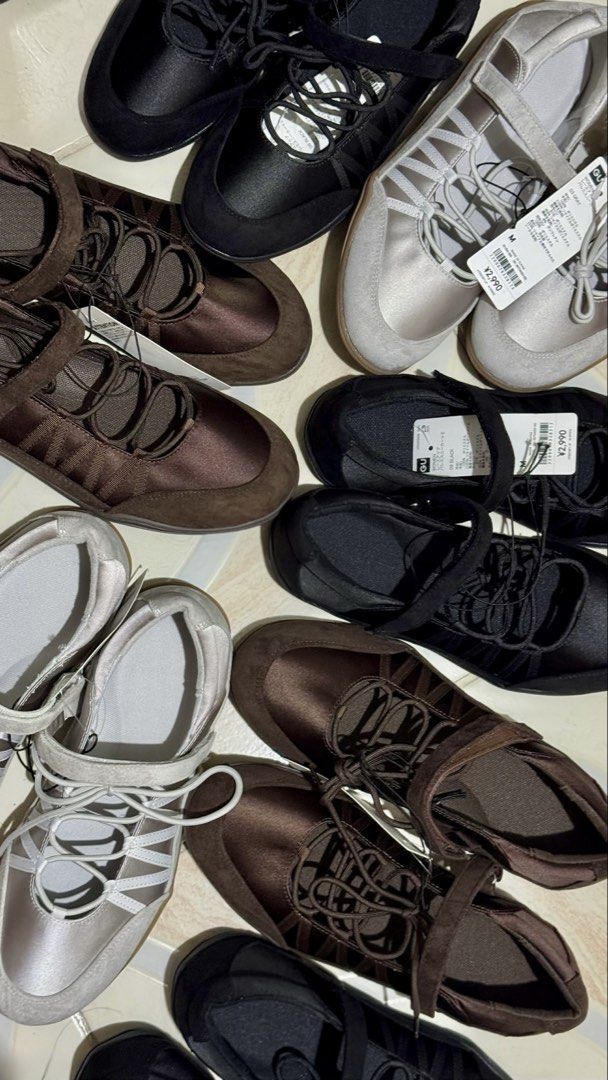 GU Lace Up Ballet Sneakers (Category: Sneakers) located in Bulacan. Submitted by nix.archiv3 (Listing ID 1464730655, Image 1). Description: BRANDNEW from Japan!! 🇯🇵 SILVER • medium • large • xl BLACK • medium • large • xl DARK BROWN • medium • large.